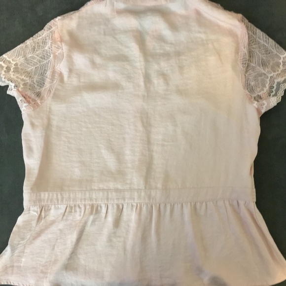Who What Wear Fitted Pink Lace Sleeve Blouse XL - Picture 6 of 6